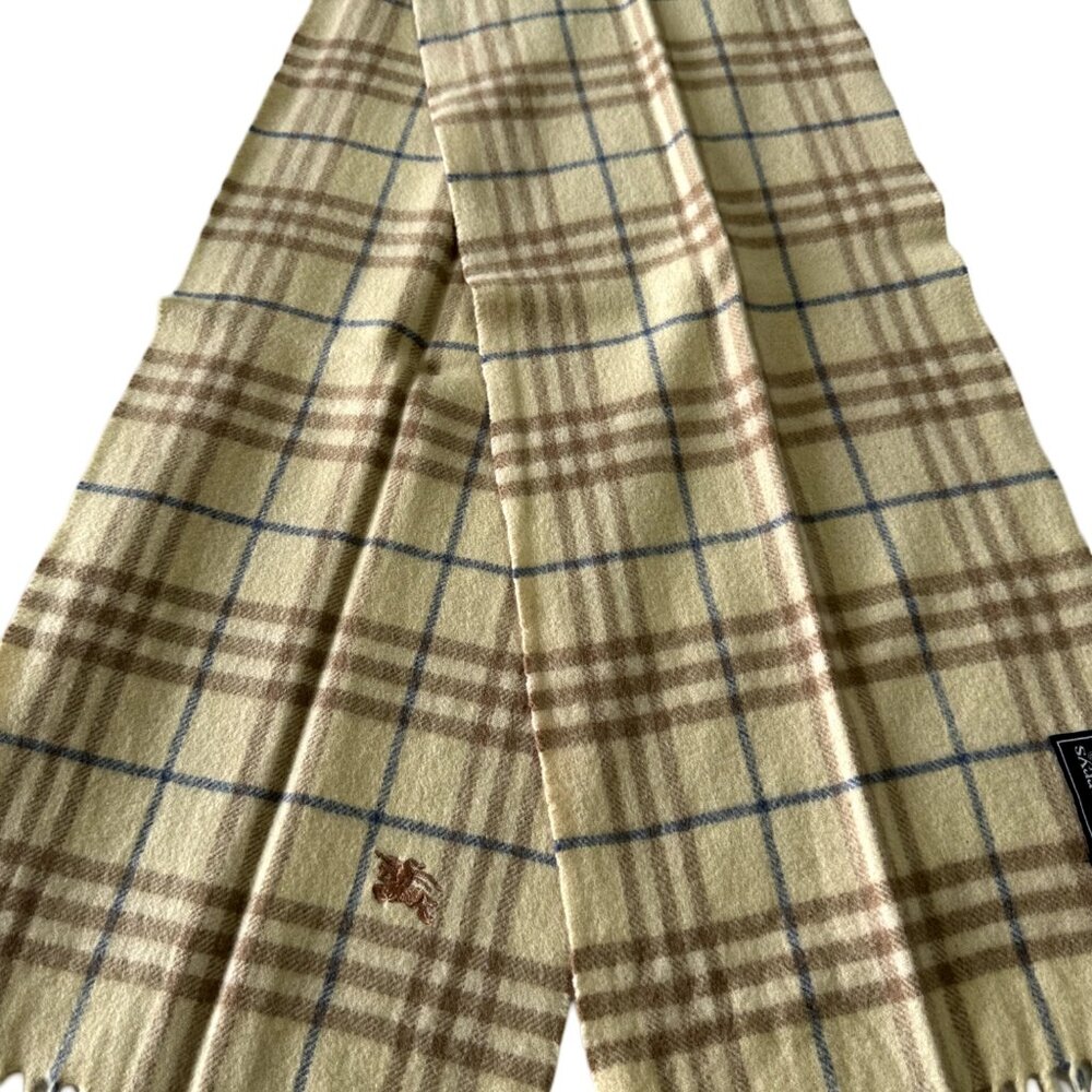 Burberrys Authentic Scarf Beige 100% Cashmere Unisex Scarf Made In England - Picture 2 of 8